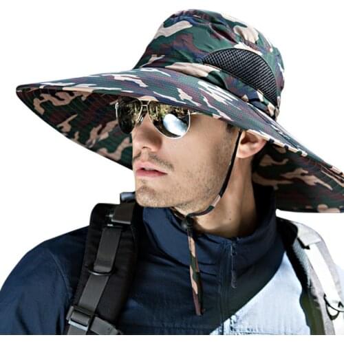 Outdoor Fishing Hat Cap Bucket Hat Windproof Wide Brim Sun Cap Lightweight Quick Dry Packable Outdoor Hat With Neck Flap UPF50