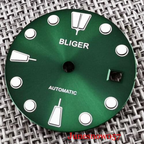 Blue/Green New Watch Dial with Date Window Fit MIYOTA Automatic Movement