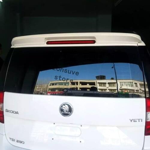 Use For Skoda Yedi 2014--2019 Year Roof Spoiler Sport ABS Plastic Carbon Fiber Look Rear Trunk Wing Car Body Kit Accessories