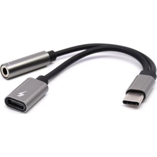 USB Type C to 3.5mm Aux audio cable and charge cable for Tablet mobile phone Huawei P30 Pro Xiaomi Mi 8 6 5X Samsung S10
