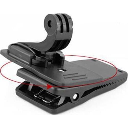 360 Degree Rotating Backpack Hat Clip Clamp Mount Belt Buckle for hero5/4 XiaomiYi camera accessories with J type Base