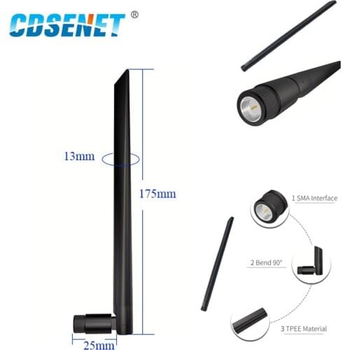 CDSENET 2.4GHz Wifi uhf Omni Directional Antenna High Gain TX2400-JKD-20 3.0dBi Flexible 2.4G Omnidirectional Whip Antenna 2pcs