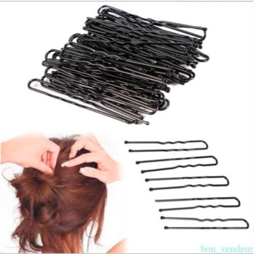 10/30/50pcs 6CM Waved Hairclips U-Shape Bobby Pins for Women Girls Clip Hairpins Styling Accessories Black Metal Barrettes