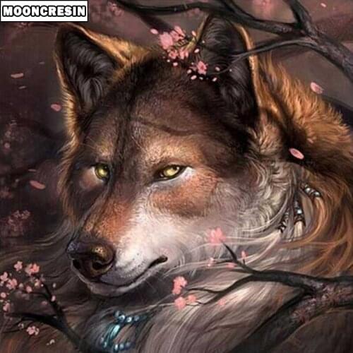 5D Diy Diamond Painting Full Drill Round/Square Animal Wolf Diamond Embroidery Cross Stitch Mosaic Picture Decoration Home Gift