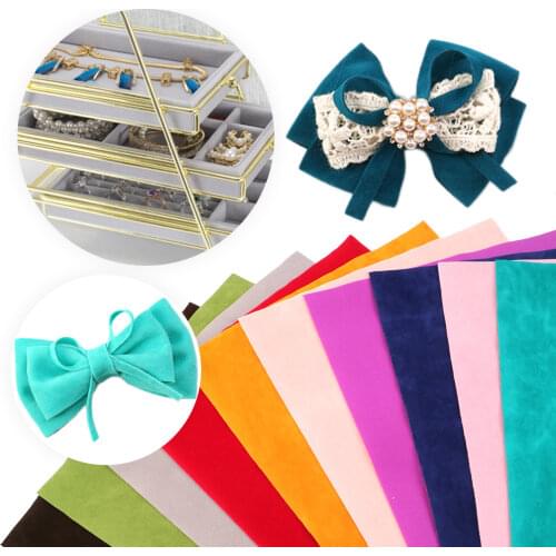 David accessories Solid Double Sides Velvet Faux Artificial Synthetic Leather Sheets DIY Hair Bow Earrings Home Decor Vinyl