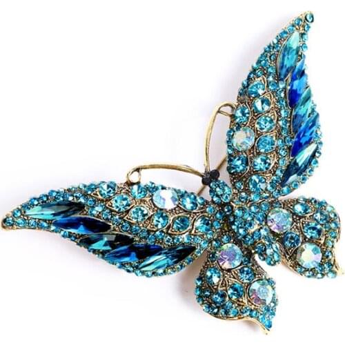 Dream Butterfly brooch badge retro three-dimensional crystal coat clothing accessories corsage fashion new pin jewelry gift
