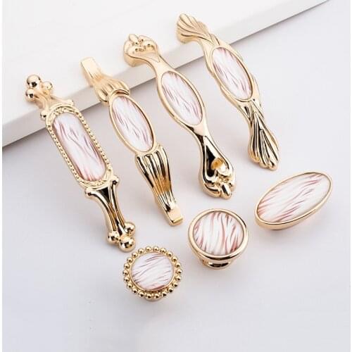 European Cabinet Handles Zinc Alloy + Crystal Glass Door Kitchen Knobs Cabinet Pulls Drawer Knobs Wardrobe handle Furniture