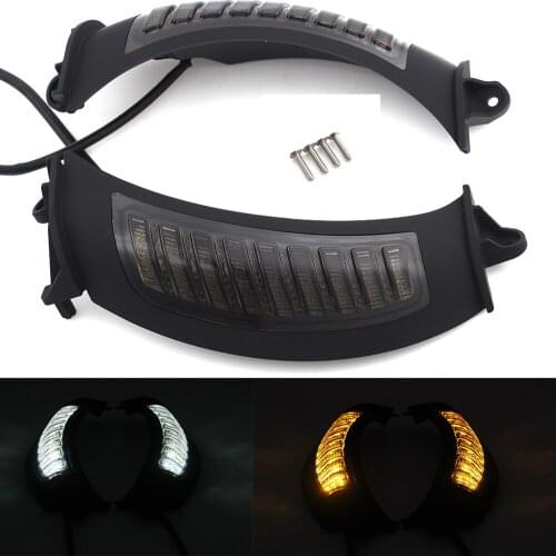 Motorcycle Headlight LED Amber Turn Signal Light White DRL Daylight Running Lamp For Harley Road Glide FLTRX FLTRK FLTRU