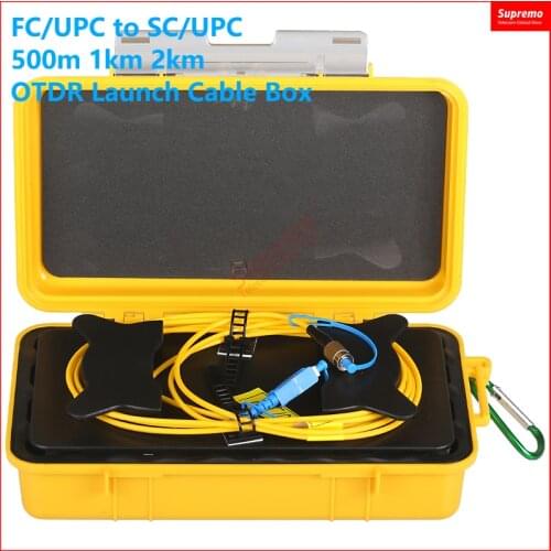 FC/UPC to SC/UPC 500m 1km 2km Optic OTDR Tester Box OTDR Launch Cable Box 1310/1550nm fc upc sc upc Single-Mode Fiber Rings