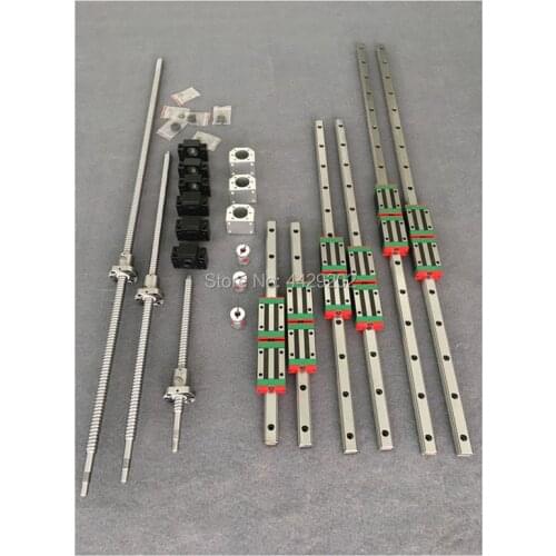 Free shipping HGR20 6 sets Square Linear guide rail HGR20 400/700/1000mm + SFU 1605/1610 ballscrews 400/700/1000mm + cnc parts