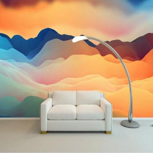 Milofi custom 3D view mountains landscape painting large TV background wallpaper mural
