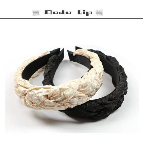 Fashion wrinkle Braid weaving hair bands solid color headbands for women hair ornament rim on the head wear hoops hair accessory