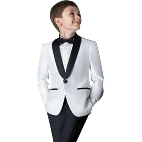 Fashion New Style Boys Suits For Weddings Children Suit New Black/White Kid Wedding Prom Suits blazers For Boys Jacket+Pants