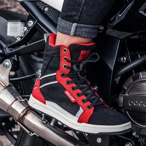 Mens Profession Motorcycle boots ankle motocross racing boots Microfiber leather off road Motorboats Motorcycle shoes