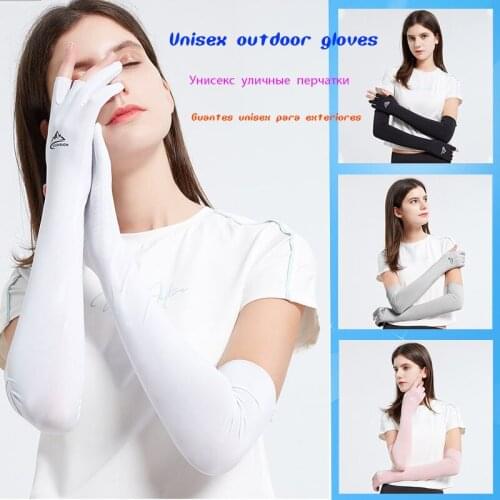 Men And Women Ice Silk Summer Sun Protection Cuffs Fishing Cycling Outdoor Three-finger Gloves Non-slip Breathable Wrist Strap