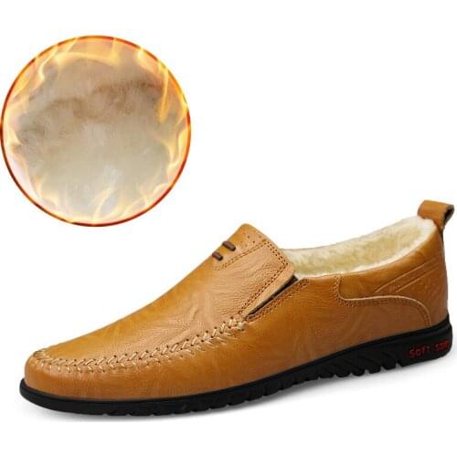 Winter 2018 moccasins male loafers footwear casual Mens shoes soft genuine leather mens shoes sneakers warm push size 37-47