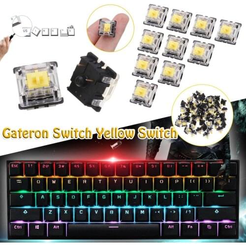 70PCS Pack 3Pin Gateron Linear Yellow Switch Keyboard Switch for Mechanical Gaming Keyboard