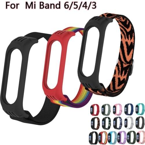 New Style Nylon Strap for Xiaomi Mi Band 5 Mi Band 4 3 Elastic Watch Replacement Strap for Xaiomi Mi Band 5 4 Wristband Bracelet