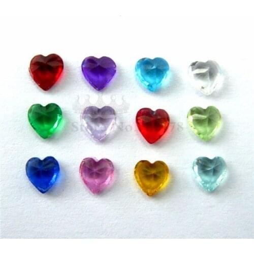 Wholesales 12pcs 3mm 4mm 5mm heart shape colorful birthstone floating locket memory charms for memory love locket as gift