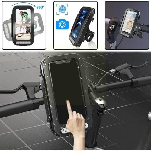 Bike Phone Support Waterproof Case Bike Motorcycle Phone Holder View For 4.7-7" Stand Mirror Handlebar Bag Mount Mobile Rea E2I1