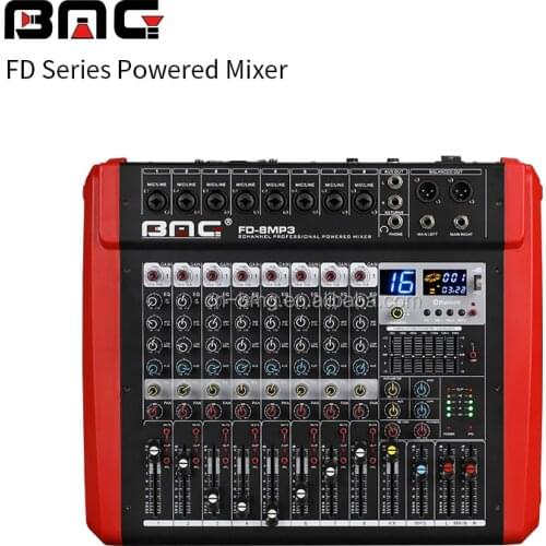 BMG Professional stage live studio Karaoke Power Audio mixer USB sound mixing console DJ KTV Show 8 channels 650 watts mixing