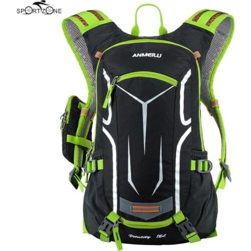 18L Men Women Bicycle Backpack Nylon Cycling Rucksack Outdoor Sports Hiking Camping Travel Water Bottle Bags+Rain Cover Mochila