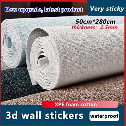 Self-Adhesive Wallpaper Silk and Linen Embossing 3D Wall Stickers Moisture-Proof Design Wallpapers Room Decoration Aesthetic