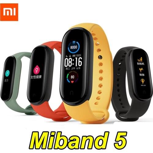 Xiaomi Mi Band 5 Smart Bracelet 4 Color AMOLED Screen Heart Rate Fitness Bluetooth Sports Waterproof Wristband Mi Band 4 5 Watch