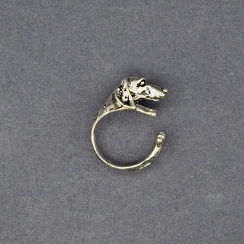 Vintage Dachshund Rings Fashion Retro Style Adjustable Sausage Rings For Women Men Dackel Jewellery