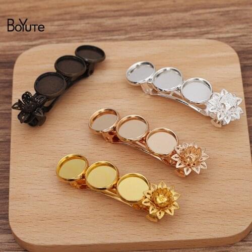 BoYuTe Custom Made (100 Pieces/Lot) Fit 12MM Cabochon Base Hair Clips Diy Handmade Jewelry Accessories Wholesale