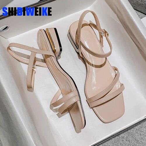 Slippers Women Sandals Summer Beige Shoes Low-heeled Flip Gladiator Brief Flip flop Sandals Women Shoes Woman Back Strap mujer
