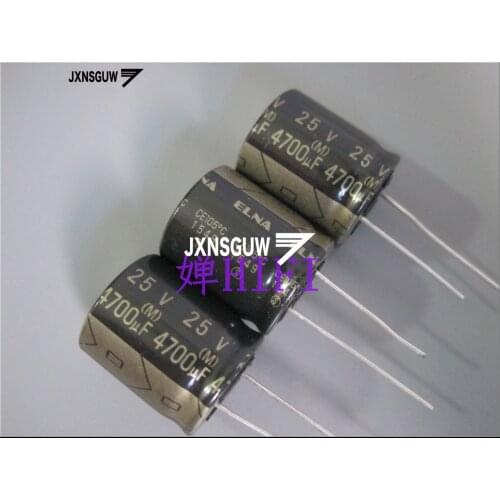 10PCS ELNA RFO 25V4700UF 18X20MM black gold Aluminum electrolytic capacitors 4700uF/25V 105 degrees 4700UF 25V