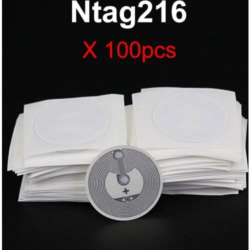 100PCS/LOT) Ntag216 NFC Stickers Protocol ISO14443A 13.56MHz Universal Label RFID Tag Compatible with NTAG215 for All NFC Phone
