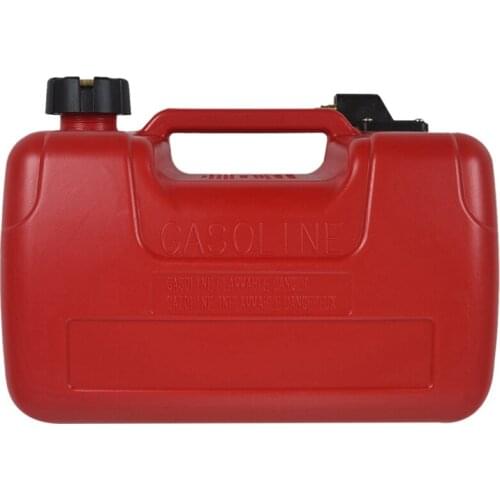 12L Portable Boat Yacht Engine Marine Outboard Fuel Tank Oil Box With Connector Red Plastic Corrosion-Resistant Anti-Static