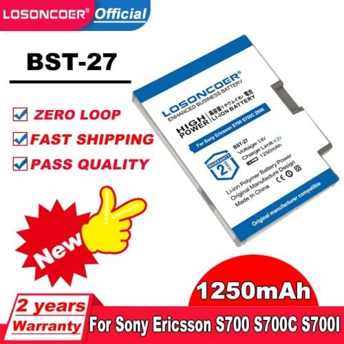 1250mAh BST-27 Battery For Sony Ericsson S700 S700C S710A Z600 Z608 S700i Z608c Battery