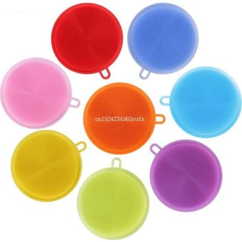 200pcs Multifunction Kitchen Pot Cleaner Washing Tool Silicone Dish Bowl Cleaning Brushes Silicone Scouring Pad Dish Sponge