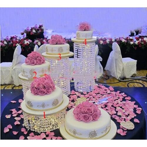 3pcs-6pcs top quality Crystal transparent acrylic cake stand Romantic wedding decoration