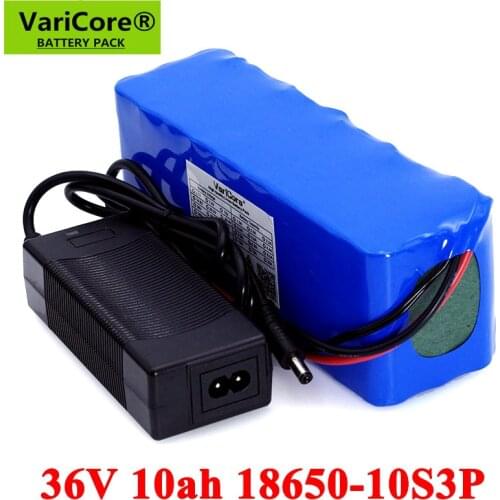 36V 10Ah 18650 Lithium Battery pack 300W 500W 750W 20A BMS for Motorcycle Electric Car Bicycle Scooter with 42V 2A Charger