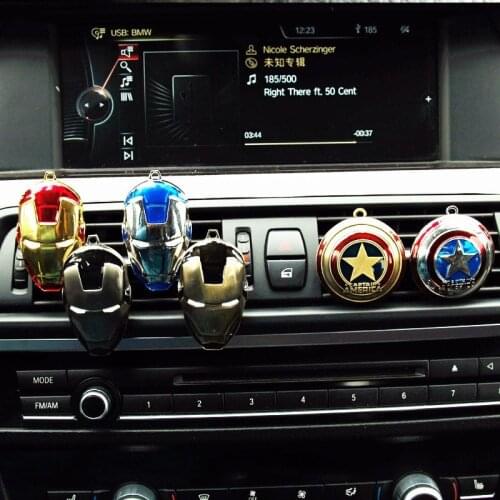 Marvel Anime Car Perfumes Spiderman Hulk iron Man Cartoons Figure car perfume Car Air Freshener Decoration Toys Boys man gifts