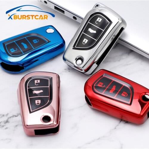Car TPU Key Case Cover Shell Bag Key Chain For Toyota Corolla Camry RAV4 Verso Scion Yaris Auris Avensis Aygo Key Protector