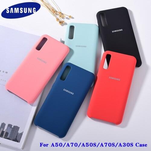 100%Original Samsung Galaxy A50 A50S A70 A70S A30S Case Candy Color Liquid Silicone Soft Touch Cover Phone Back Shockproof Shell