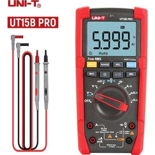 UNI-T UT15B 17B PRO Digital Multimeter True RMS High Precision Auto Range 60k Ohm Anti-burn VFC Hz Capacitor Resistor Multi Met