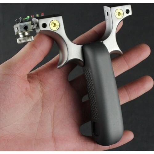 Adult Outdoor Stainless Steel Aluminum Slingshot High Precision Rubber Band Hunting Competitive Catapult Slingshot Toys For Kids