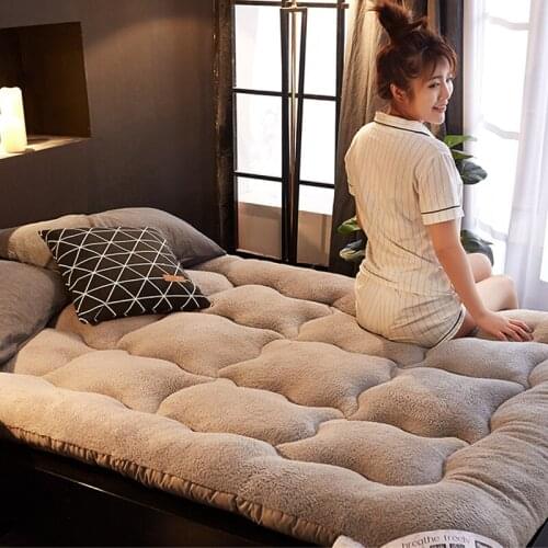 Home comfortable Soft Foldable Tatami Mattress winter single double Thick warm Lamb cashmere Mattress twin queen king size