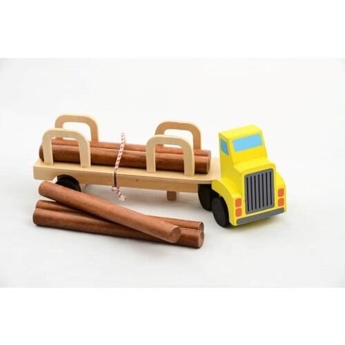 Ema Wooden Toy Truck Educational Goods Stylish Trailer Truck Toy