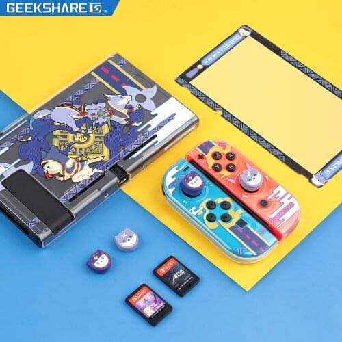 Geekshare Nintendo Switch Case Cute Cat Dog Team Translucent Soft TPU Full Cover Back Girp Shell For Nintendo Switch Accessories