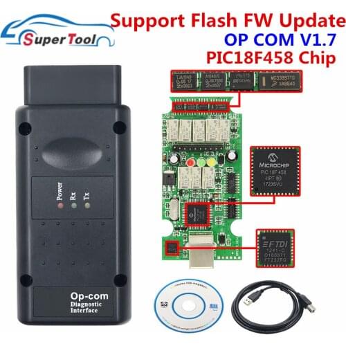 OP COM V1.99 OBD2 Diagnostic Tool OPCOM V1.70 With Real PIC18F458 FTDI FT232RL Chip Flash Firmware Update For Opel CAN BUS Car