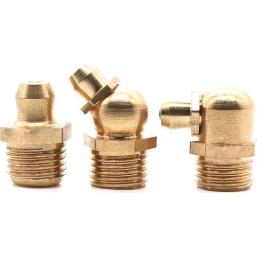Grease copper connector 45 / middle straight / bend 90 degree nozzle m6m8m10
