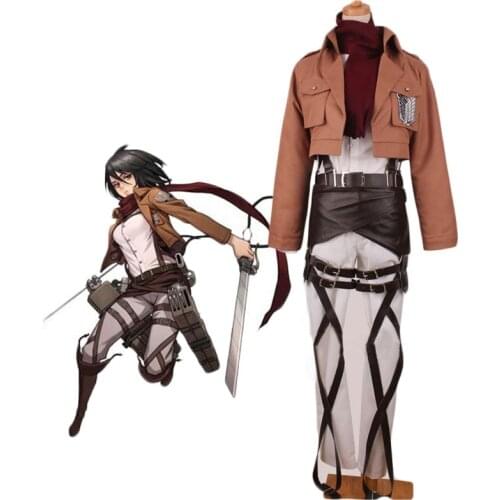 Mikasa Ackerman Cosplay Costume Attack on Titan Recon Corps Cosplay Costume Custom Made Any Size