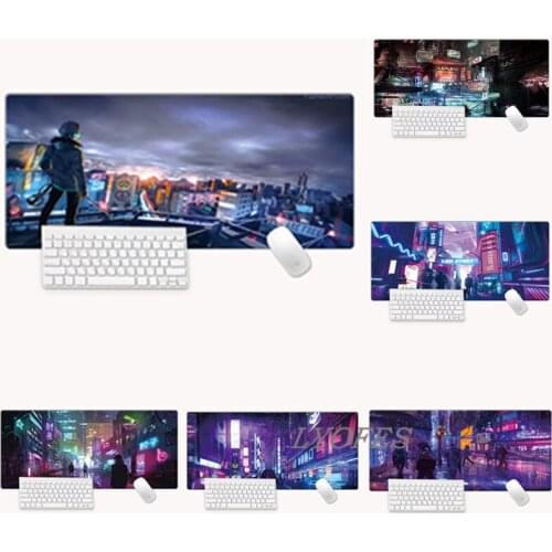 Cute Kawaii Mouse Pad Large Gaming Desk Pads Laptop Mouse Mat City Pattern Gamer Desk Mats for Office Computer Keyboard Deskpad